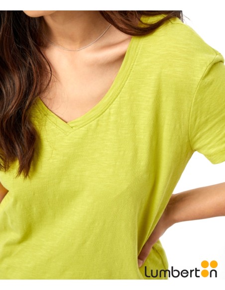 Camiseta Básica M/C C/Pico Verde Oscuro DANONVO