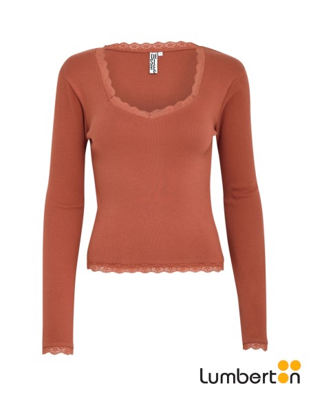 Camiseta M/L Cuello Hexágono Bordado Canalé 6603R