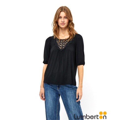 Camiseta Viscosa Negra...