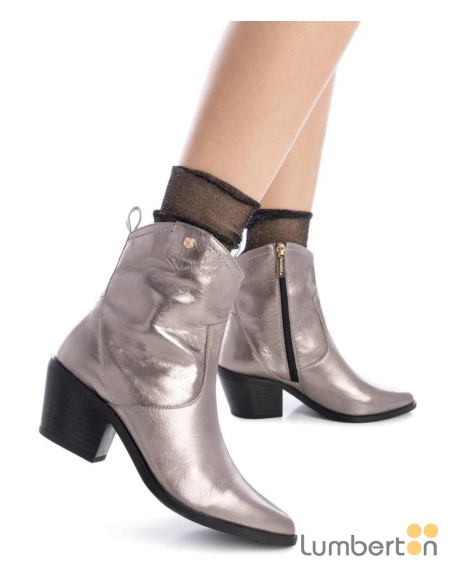 Botín tipo campero de piel plomo 161776G CARMELA