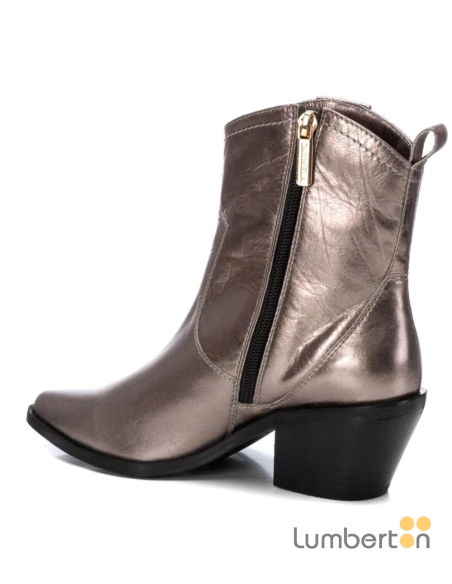 Botín tipo campero de piel plomo 161776G CARMELA