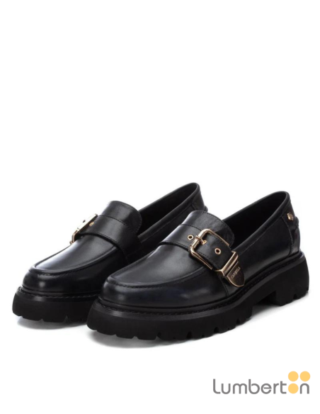 Mocassin con hevilla y plataforma negra 161907N