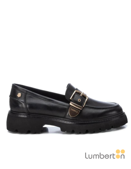 Mocassin con hevilla y plataforma negra 161907N