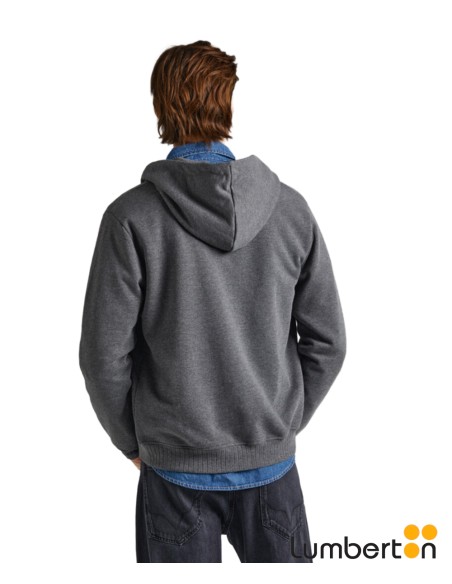 Sudadera Capucha Cremallera Gris LetrasMEHMET