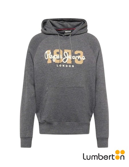Sudadera Capucha Gris Letras Pepe Y AñoMEIERH