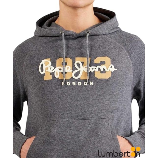 Sudadera Capucha Gris Letras Pepe Y...