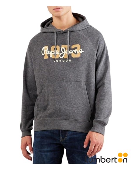 Sudadera Capucha Gris Letras Pepe Y AñoMEIERH