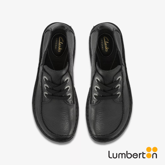 Zapato Negro De Piel Con Cordones...