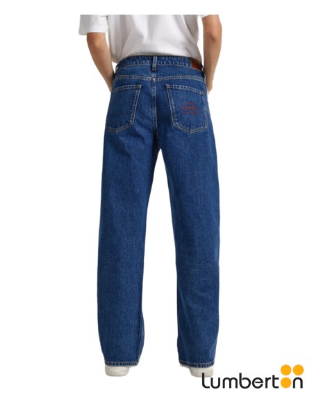 Tejano Azul Ancho Letras Rojas Bolsillo LOOSE38