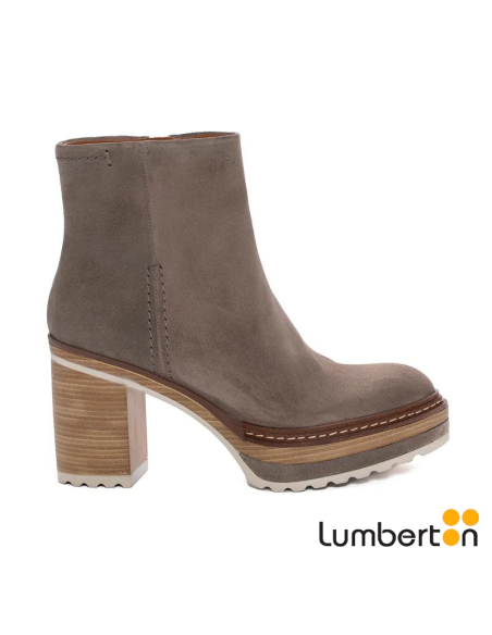 Botín Tacón Piel Topo OLIVIAT