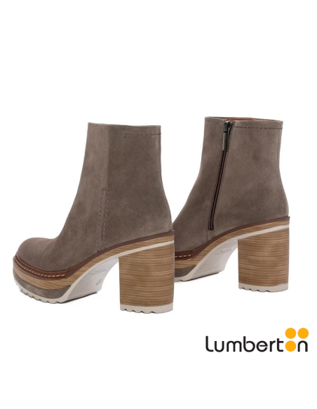 Botín Tacón Piel Topo OLIVIAT