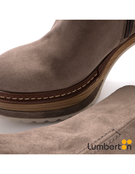 Botín Tacón Piel Topo OLIVIAT