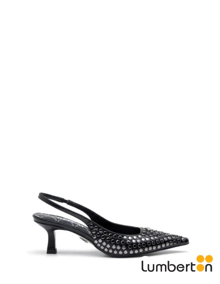 Stiletto negro Tachuelas y tacón de punta 860005S