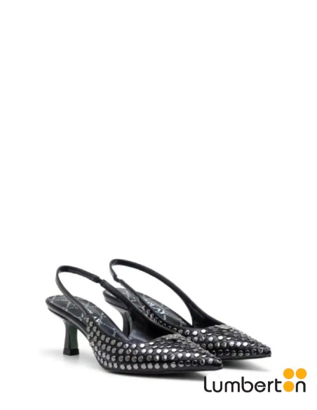 Stiletto negro Tachuelas y tacón de punta 860005S