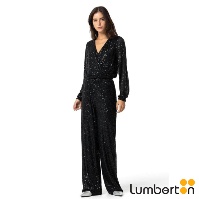 Pantalón lentejuelas negro GLORIAN