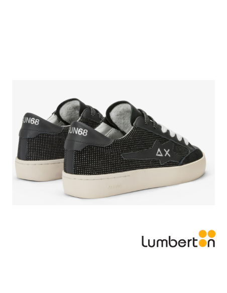 Zapatilla Piel Negra Puntos Plata  KATYN SUN68