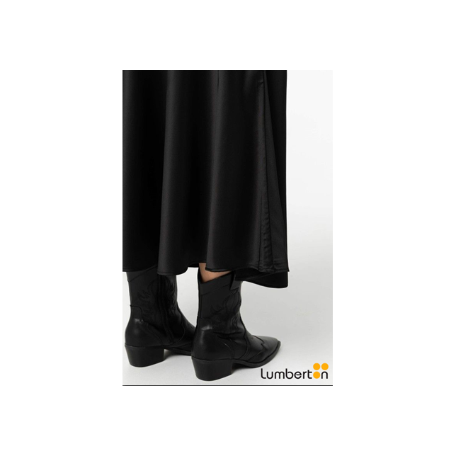 Falda Satén Larga Verde PlatinaTORONTOP