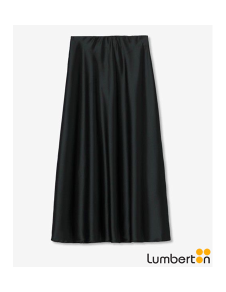 Falda Satén Larga Verde PlatinaTORONTOP