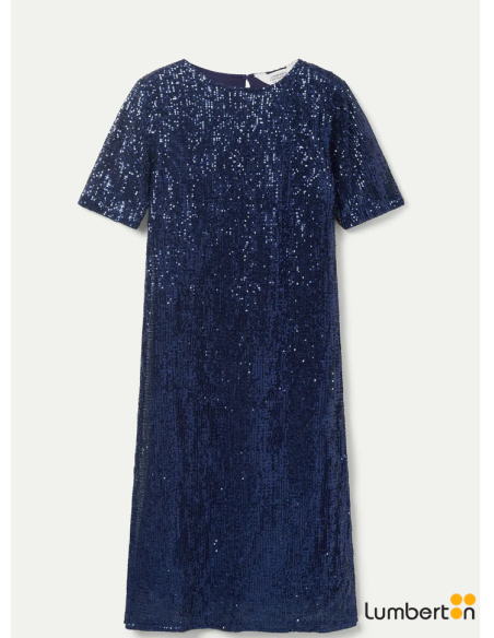 Vestido Largo Lentejuela Azul 41316