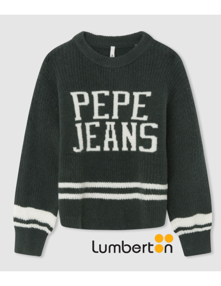 Jersey Verde Punto Logo Pepe Y Rayas BlancoSAVIA
