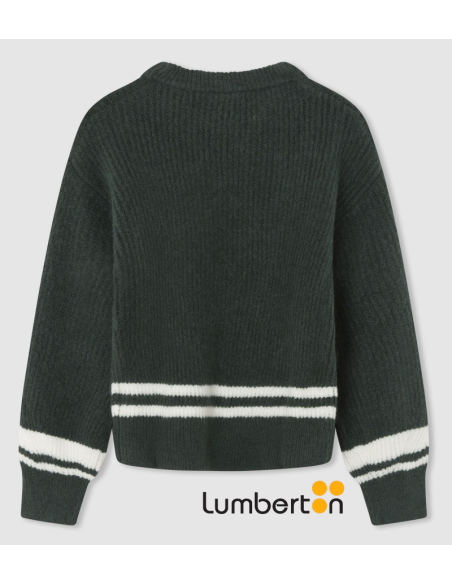 Jersey Verde Punto Logo Pepe Y Rayas BlancoSAVIA