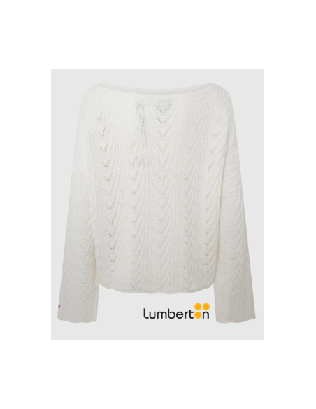 Jersey Calado Cuello Barca Blanco LogoRosaGIANNINA