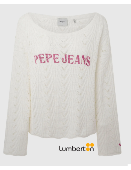 Jersey Calado Cuello Barca Blanco LogoRosaGIANNINA