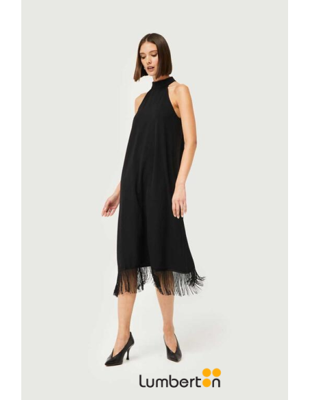 Vestido Largo Halter Flecos 11313