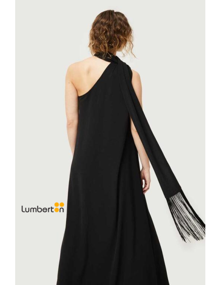 Vestido Largo Asimétrico Negro