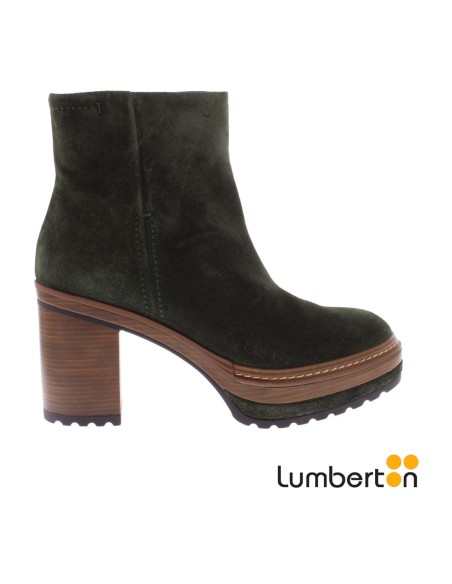 Botín Piel Serraje Verde Bosque OLIVIAB