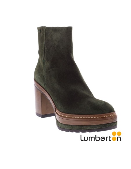 Botín Piel Serraje Verde Bosque OLIVIAB