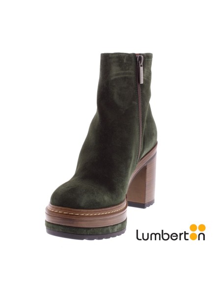 Botín Piel Serraje Verde Bosque OLIVIAB