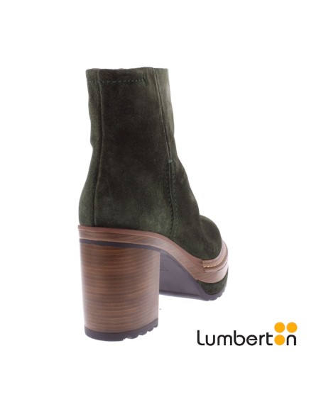 Botín Piel Serraje Verde Bosque OLIVIAB