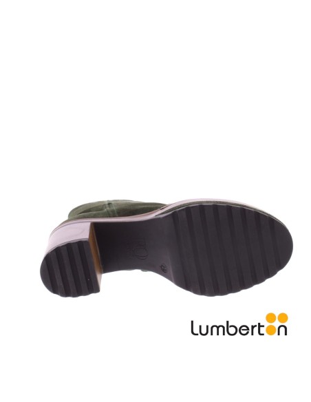 Botín Piel Serraje Verde Bosque OLIVIAB