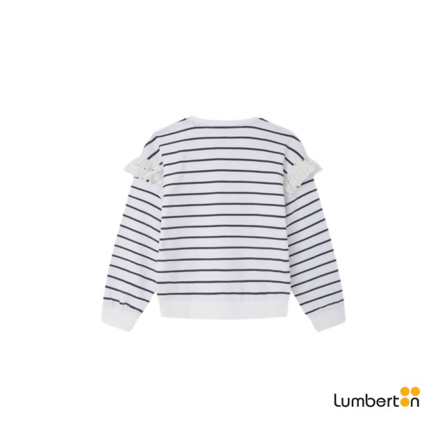 Sudadera Blanca Rayas Marino Volante...