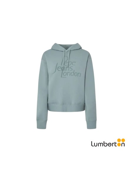 Sudadera Gris/Verdoso Capucha Logo GelHARRIET