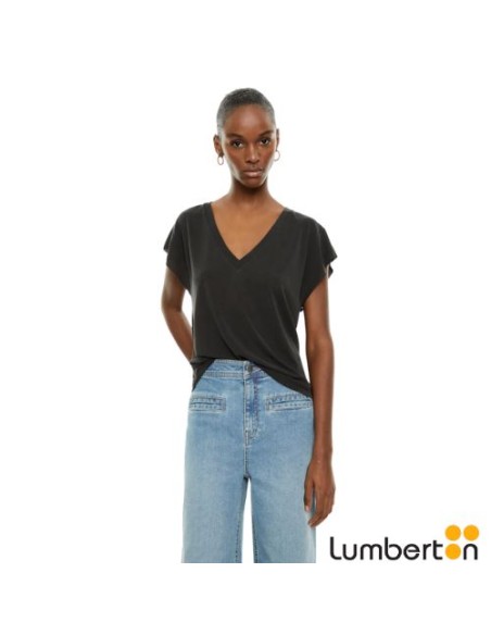 Camiseta Basica Pico Negro 211N