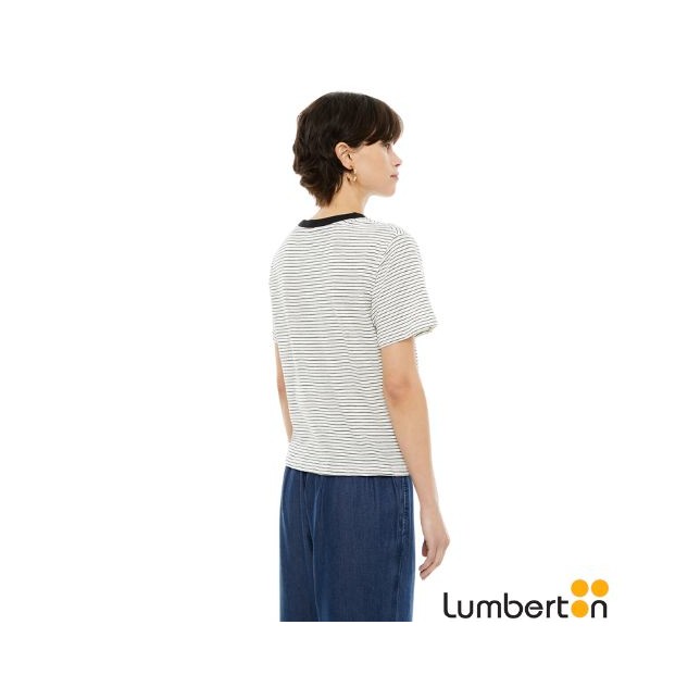 Camiseta Rayas Cuello Negro 307