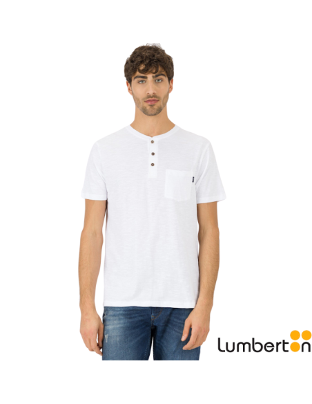 Camiseta básica con botones en cuello y bolsilloBRIANB