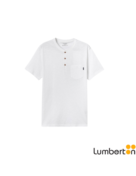 Camiseta básica con botones en cuello y bolsilloBRIANB