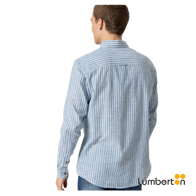 Camisa Lino rayas Blancas+AzulKIMBY