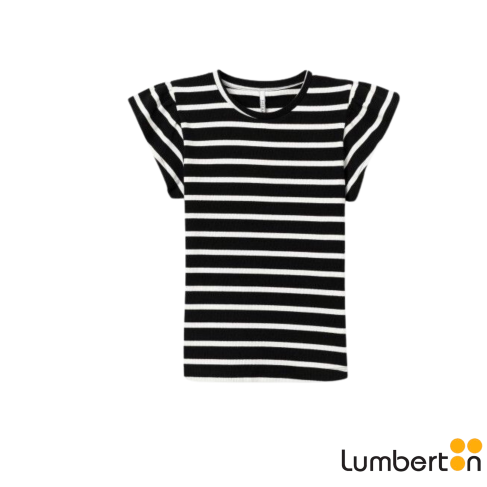Camiseta M/C Negra Rayas...