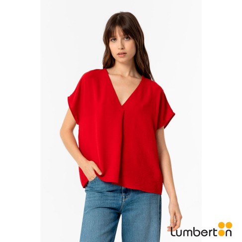Blusa M/C Roja Cuello...