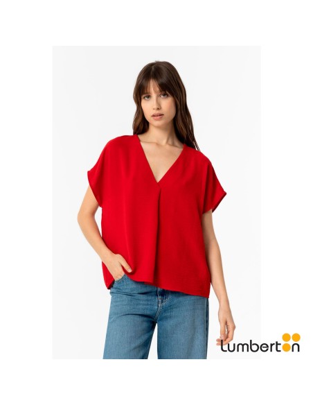 Blusa M/C Roja Cuello PicoMAXINER