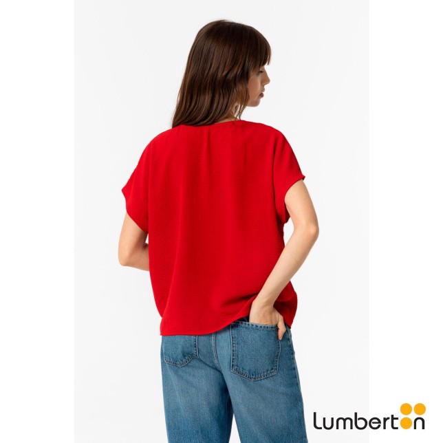 Blusa M/C Roja Cuello PicoMAXINER