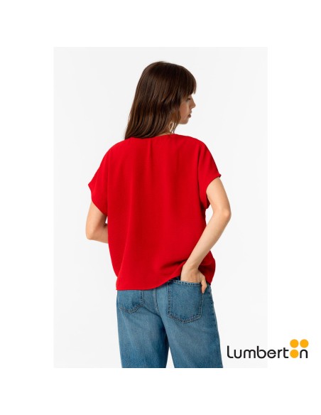 Blusa M/C Roja Cuello PicoMAXINER