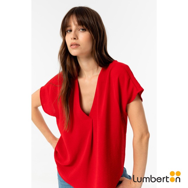 Blusa M/C Roja Cuello PicoMAXINER