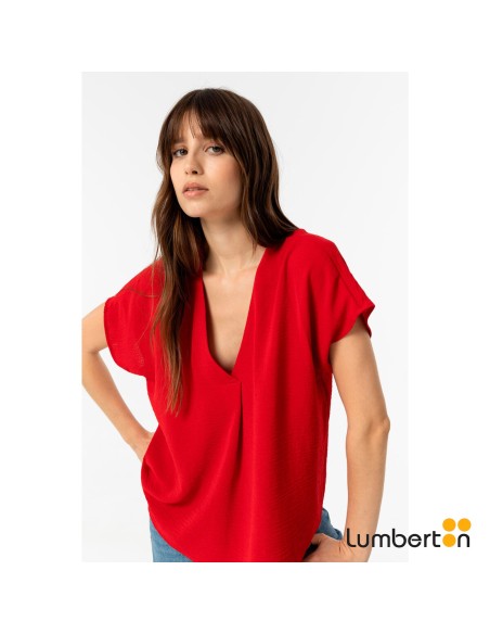 Blusa M/C Roja Cuello PicoMAXINER