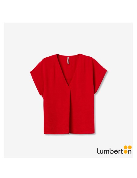 Blusa M/C Roja Cuello PicoMAXINER