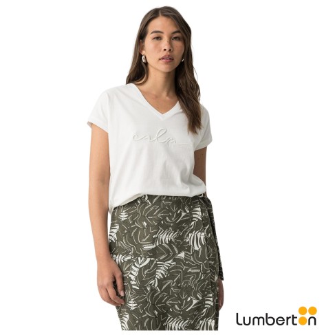 camiseta Beige C/Pico M/C...